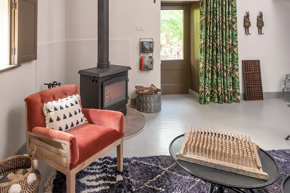 hideaway with woodburning stove